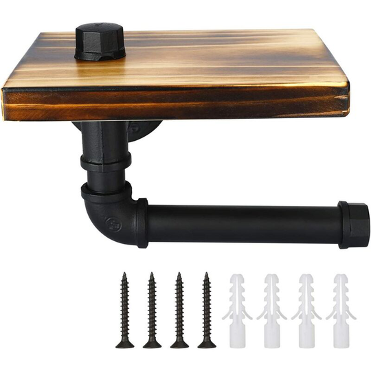 Bette Retro Toilet Roll Holder Industrial Retro Metal Tube Holder Bathroom Rustic Paper Holder Home Decoration