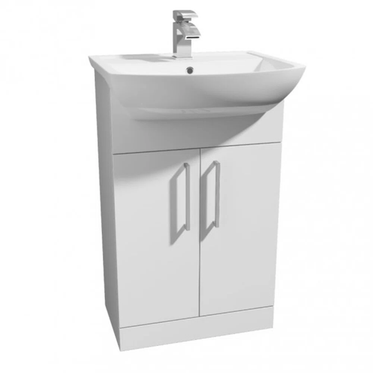 Kryspin 550mm Free-standing Vanity Unit with Basin - White