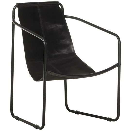 Vidaxl - Relaxing Armchair Black Real Leather Black