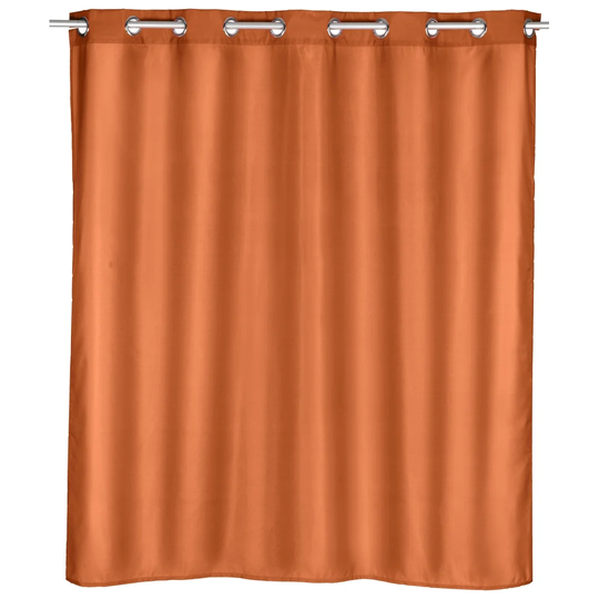 WENKO Shower Curtain Comfort Flex Terracotta, Textile (Polyester), 180 X 200 Cm, Washable