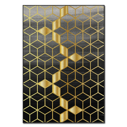 Nesika Power Loom Black/Gold Rug
