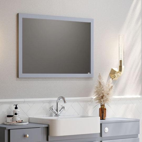 Classica Traditional Bathroom Mirror 900mm h x 600mm w - Stone Grey - Orbit