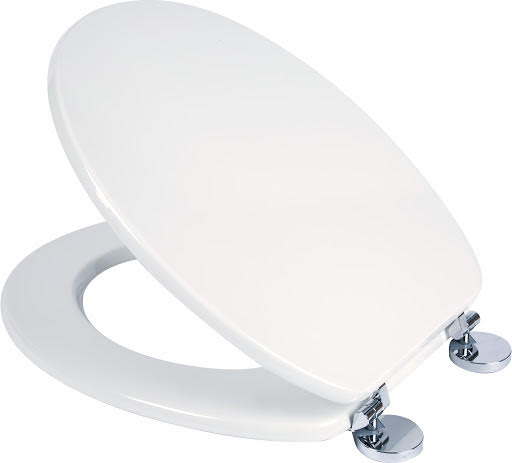 Croydex Kielder Flexi-Fix Round White Molded Wood Toilet Seat - WL600822H