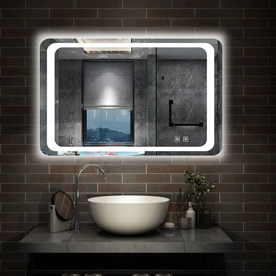 Fog Free Bathroom Mirror with Lights Wall Mounted IP44 Rated - 900x700 Dual Touch Sensor