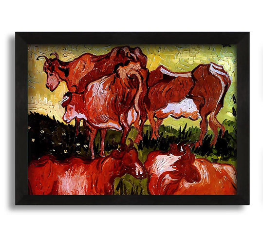 Van Gogh Cows After Jordaens - Picture Frame Painting on Canvas