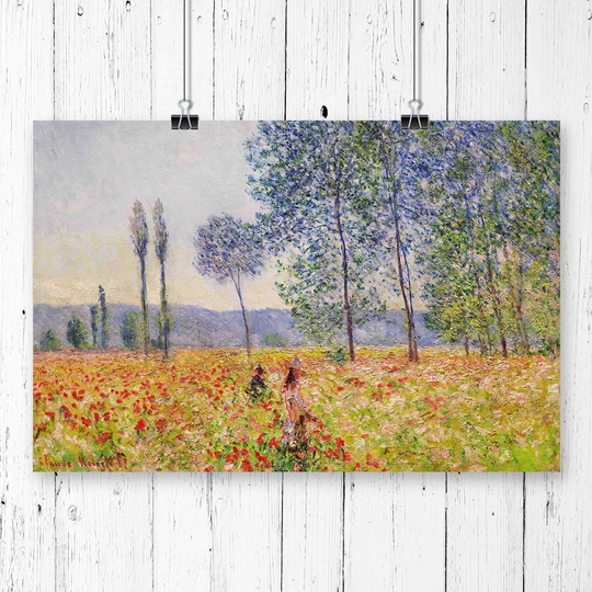 'Walking in the Fields' by Claude Monet Printing Print