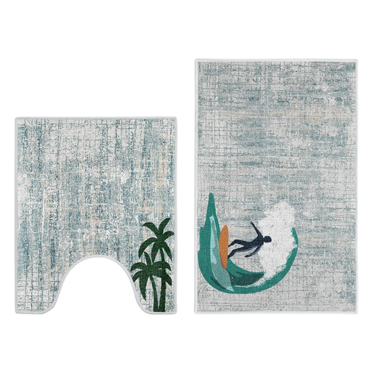 Chenut Designer Print Bathroom Shape Rugs
