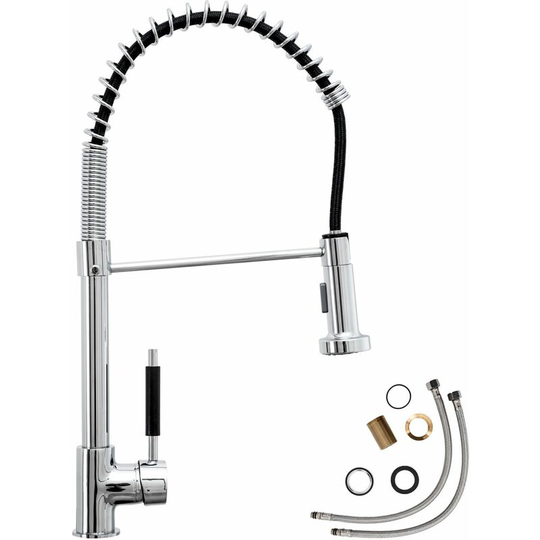 Kitchen mixer tap with detachable spray - faucet tap, kitchen tap, kitchen mixer tap - grey