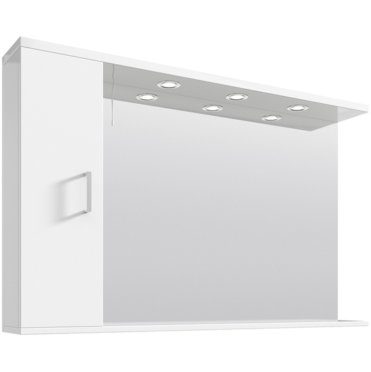 Alexander James 1200mm x 750mm Downlit Vanity Mirror with Storage - White