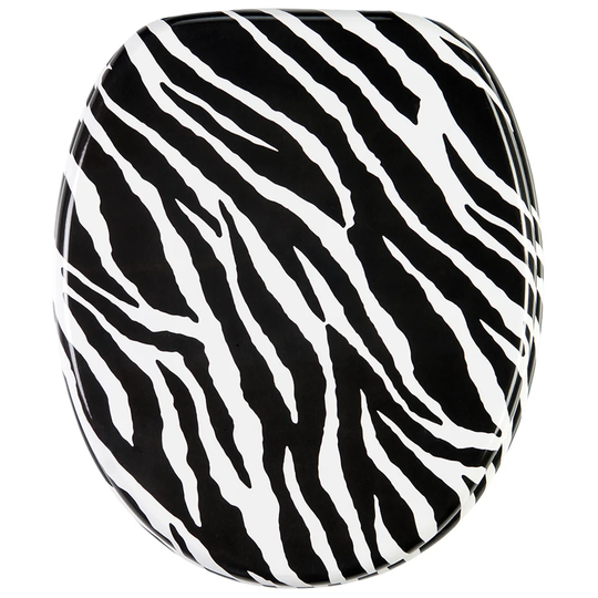 Zebra Stripes Elongated Toilet Seat