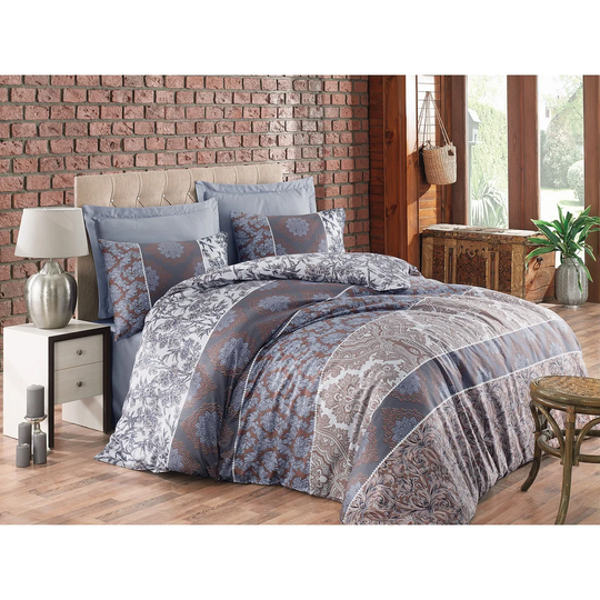 Alexus Grey 100% Cotton Duvet Cover Set
