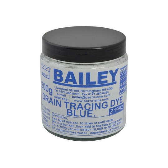 1992 Drain Tracking Dye 200g 8oz - Blue BAI1992 - Bailey