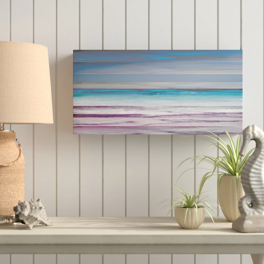 'Shoreline' by East Urban Home Graphic Art Print on Wrapped Canvas