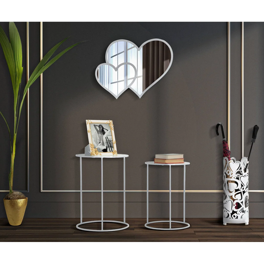 Set 2 Table White Harts Coppia Cm 43X60-38X55