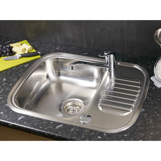 Reginox - Regidrain Kitchen Sink Single Bowl Reversible Drainer Stainless Steel - Silver