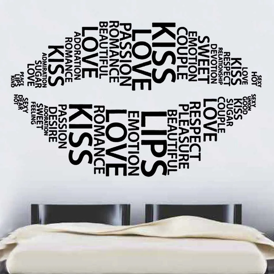Lips In Words Decal Wall Sticker