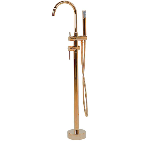 Beliani - Modern Freestanding Tub Bath Faucet Mixer Tap Brass Gloss Copper Tugela - Copper