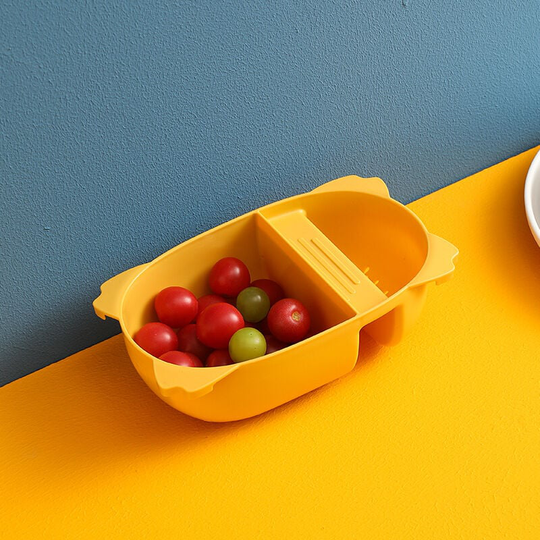 Ilovemilan - Multifunction Sink Drain Strainer Basket, Kitchen Food Catcher for Filter Kitchen Waste and Wash Vegetables Fruits yellow