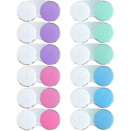 12pcs Contact Lens Case, Colorful Contact Lens Box Left/right Eyes Holder Container(colorful)