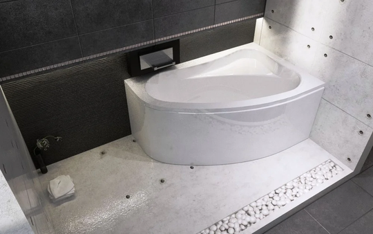 Large Acrylic Bathtub RIHO Left Corner LYRA 170X110 Cm