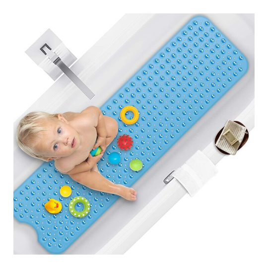 BetterLife Shower carpet 100 x 40 cm, non-slip tub with suction cup, without chemical odor or safety bathroom carpet, extra long, machine washable