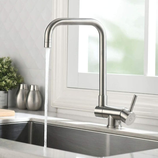 Gift - Folding Kitchen Mixer Tap with 2 Choice of Jets Kitchen Faucet Under Window Folding Kitchen Taps 360° Swivel Spout Folding Sink Mixer Tap
