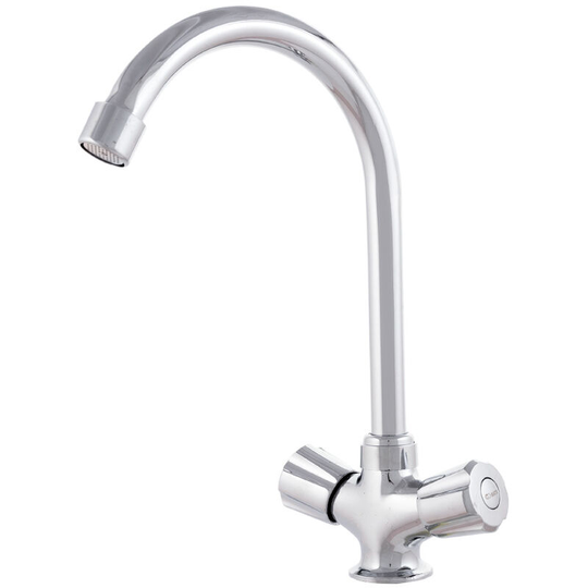 Zinc Alloy Basin Faucet, Chrome Plated, Hot-Cold Water, Hoses, High Spout, Two-Handle [QLI-FA938] (QLI-FA938)