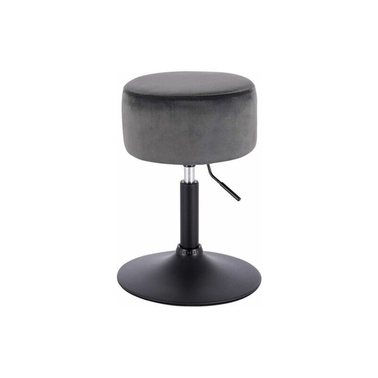 WOLTU 1x Breakfast Kitchen Counter Adjustable Bar Stool Chair Velvet Seat - Dark Grey