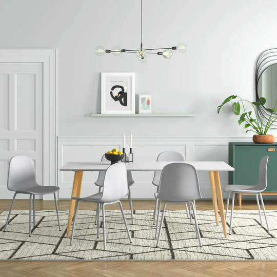 Jenifer Dining Set, Polar Dining Table With Arctic Dining Chairs