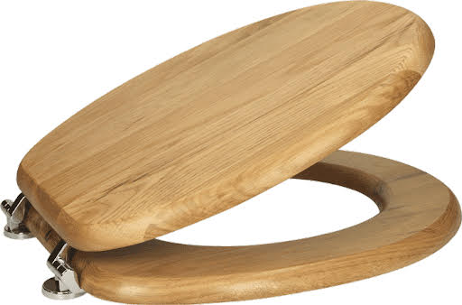 Ceramica Round Wooden Toilet Seat - Bottom Fix Oak