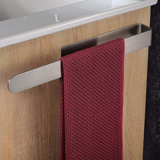 Towel Holder Without Drilling Bathroom Towel Rail Brushed Stainless Steel Towel Ring Self-adhesive