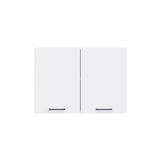 800 White Kitchen Cabinet Unit Wall 2 Door Cupboard 80cm Low Gloss Matt Junona - White Low Gloss