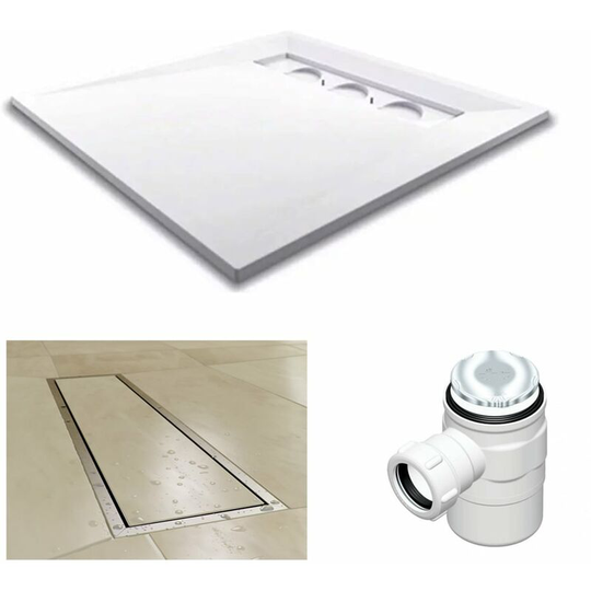 AKW - TriForm Square Wet Room Former Drain and Waste - 900mm x 900mm