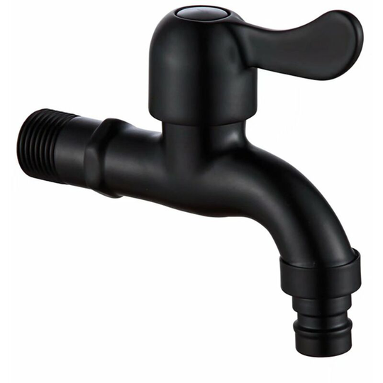 Perleraregb - Black Stainless Steel Faucet Washing Machine Faucet Bathroom Balcony Faucet Sink Faucet Black
