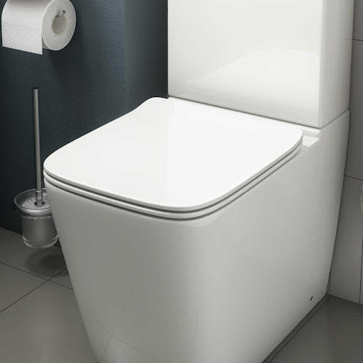 Affine Provence Slim Soft Close Square Toilet Seat - Bottom Fix White