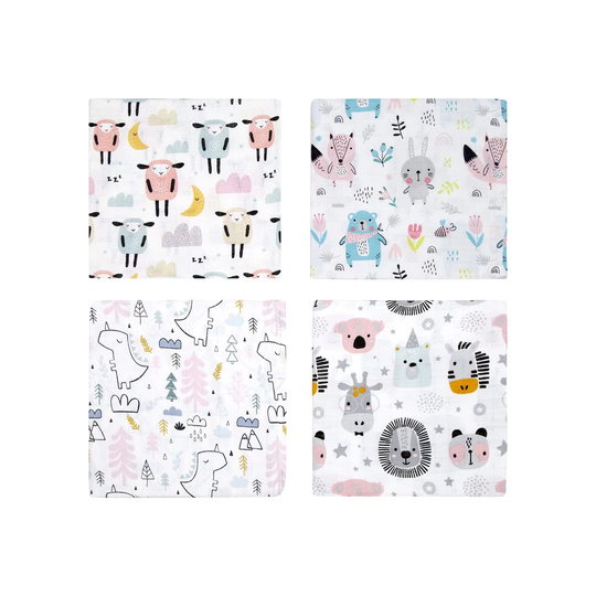 100% Cotton 4-Piece Swaddle