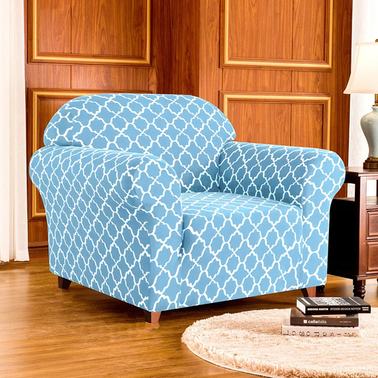 Cloud Printed Soft Stretchy Box Cushion Armchair Slipcover