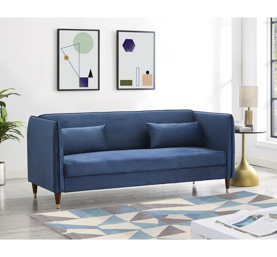 195Cm Velvet Tuxedo Arm Sofa Bed