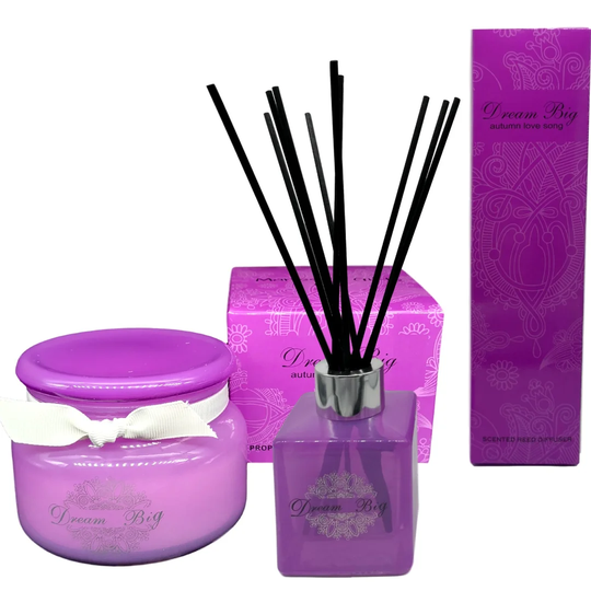 2 Piece Dream Big Autumn Love Song Scented Jar Candle Set