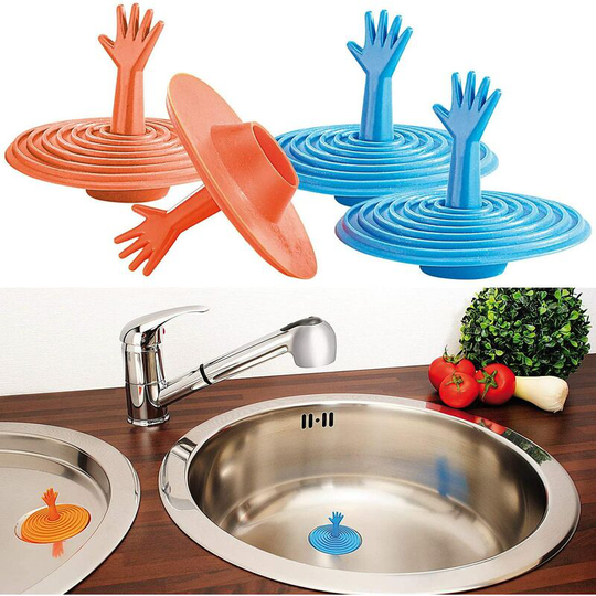 Perlerare - Sink stopper: Set of 4 funny drain plugs for sinks, bathtubs & Co, made of silicone (drain plugs)