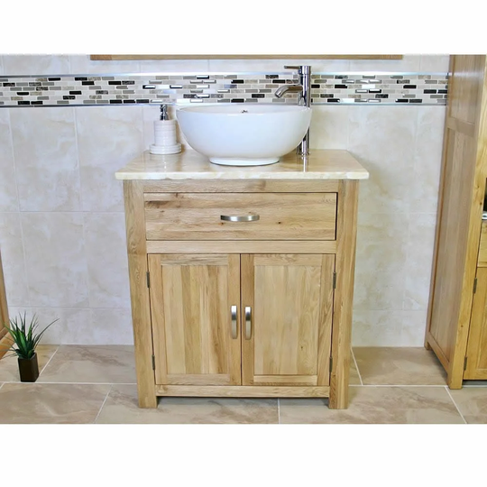 Defazio Solid Oak 750mm Free-Standing Vanity Unit