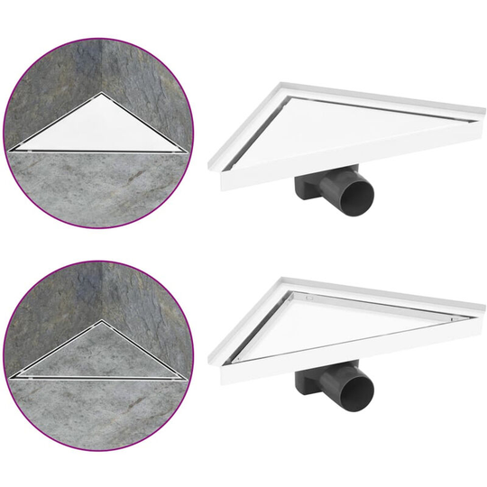 Asupermall - Shower Drain with 2-in-1 Cover 25x25 cm Stainless Steel