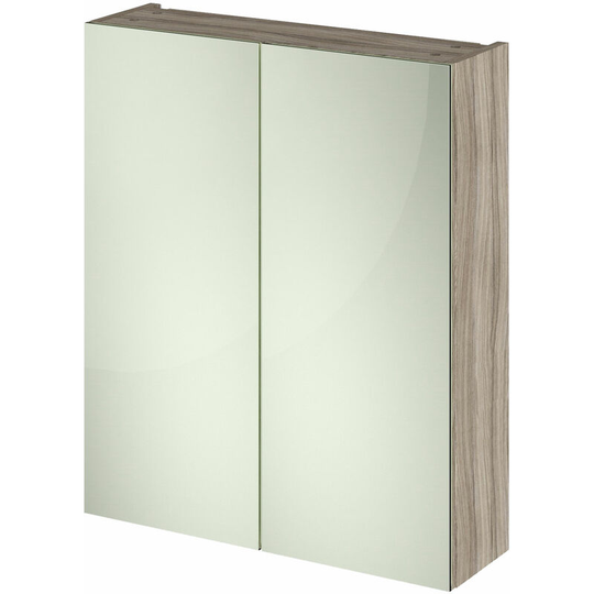 Fusion Mirror Unit (50/50) 600mm Wide - Driftwood - Hudson Reed
