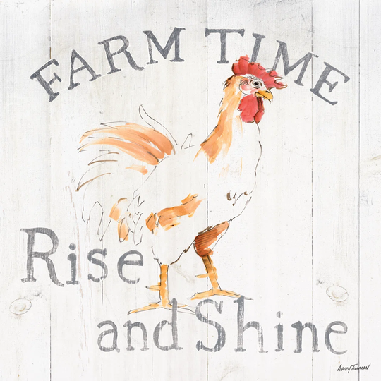 Farm Time wood by Avery Tillmon - Wrapped Canvas Typography Print