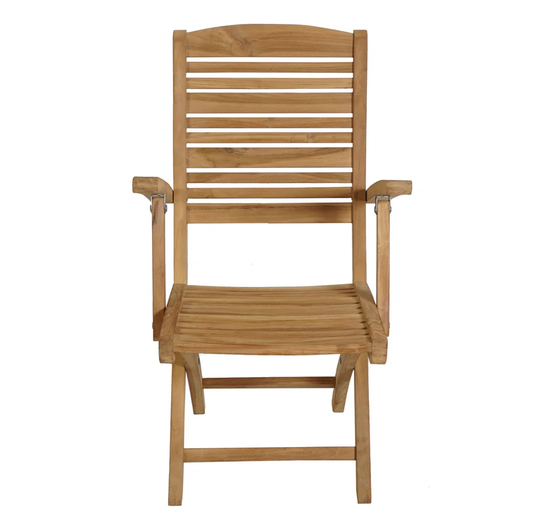 Cargo Folding Stacking Teak Patio Dining Armchair