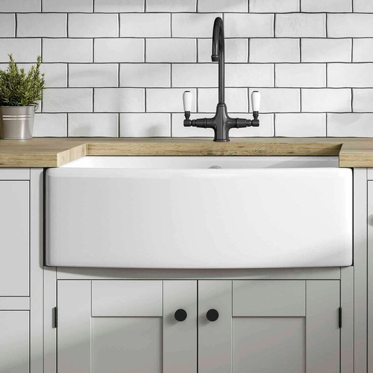 Bespoke White Ceramic Tile Sample - White - Amiata