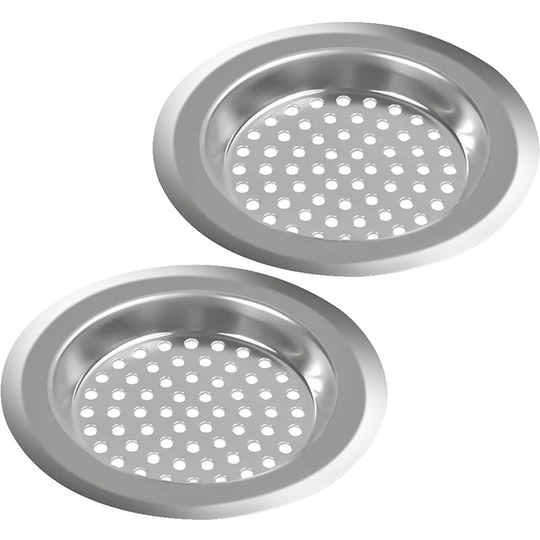 2Pcs Kitchen Sink Strainer, Stainless Steel Sink Strainer, Bathroom Sink Strainer, Kitchen Sink Grid to Isolate Slag and Prevent Clogged Debris-60mm