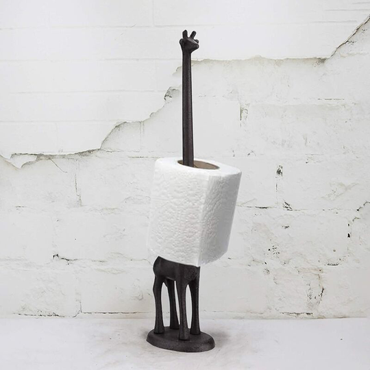 Cast Iron Giraffe Toilet Roll Holder, Bathroom Storage for Toilet Rolls