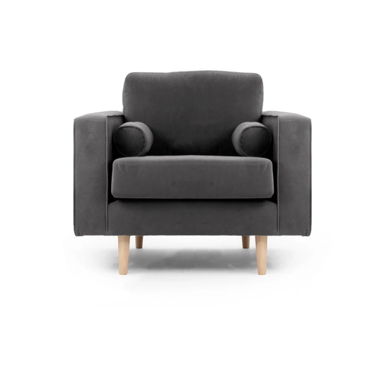 85Cm Velvet Recessed Arm Loveseat