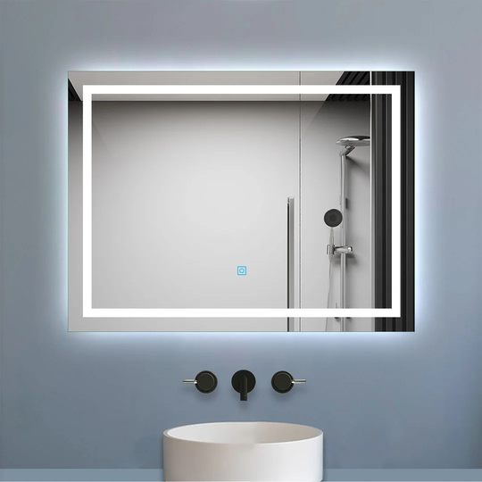 700 X 500 LED Bathroom Mirror With Demister Horizontal Vertical
